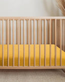Bassinet Sheet for Baby Boy and Girl, Fitted Sheets for Rectangle, Oval, Hourglass Bassinet Mattress, Muslin Moses Basket Sheets with Neutral Style (Mustard Yellow) by TinyTreasures Baby Boutique