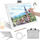 Rechargeable A3 Diamond Art Light Board with Padded Case,Light Pad with Stand,3 Colors Stepless Dimmable and 6 Levels of Brightness Light Box for tracing,Diamond Painting,Drawing,Sketching(White) by TinyTreasures Baby Boutique