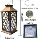 Solar Outdoor Lantern, Garden Hanging Waterproof Lanterns PVC Upgrade 3 LED Flickering Flameless Candle Decorative for Garden Women Mom Grandma Halloween Gifts (Grid Candle) by GreenHaven Gardens