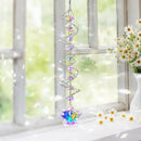 H&D HYALINE & DORA 21inch Crystal Suncatcher for Window Hanging Double-Spiral Design Gazing Ball Spiral Tail Wind Spinners Sun Catchers Rainbow Maker Indoor Outdoor Christmas Decoration by GreenHaven Gardens