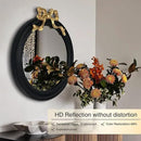25x25 inch Bow Antique Round Mirror for Wall, Gold & Black Decorative Wall-Mounted Circle Mirror, Perfect for Bedroom, Hallway, Living Room Décor, and Bathroom Vanity by CozyNest Decor
