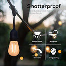 Banord 5 Pack Dimmable 2W S14 Replacement LED Bulbs, 2700K Warm White Waterproof Outdoor String Lights Vintage LED Filament Bulb, Shatterproof E26 Screw Base Edison Light Bulbs by GreenHaven Gardens