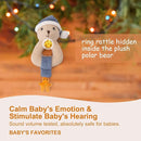 Organic Cotton Stuffed Animal Rattle Baby Toys, Plush Polar Bear Cuddle Cloth and Hand Grip Ring Rattles Plush Toy Set for Newborns Infant Boys Girls, 2 PCS by TinyTreasures Baby Boutique