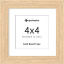 upsimples 4x4 Picture Frame, Natural Solid Wooden Picture Frames, Display 3x3 with Mat or 4 x 4 Without Mat, Wall or Tabletop, 1 Pack, Natural by CozyNest Decor