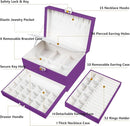 Earrings Jewelry Box for Girls, 5 Layers Jewelry Organizer with Earring Holder Organizer for Girls Earring Organizer Jewelry Boxes for Women Earrings and Necklaces Jewelry Box Organizer Purple by TinyTreasures Baby Boutique