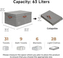GRANNY SAYS Large Storage Bins With Lids, Decorative Boxes, Fabric Containers With Double-Open Lid and Divider, Collapsible Clothes Organizers, 63L Linen for Closet, Dark Gray by CozyNest Decor