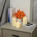 Aignis Flickering Flameless Candles Battery Operated Candles LED Candles with Remote Timer for Home/Wedding/Birthday/Holiday Decor, Warm White 3D Flame Set of 3 (D3 xH4 5" 6") by CozyNest Decor