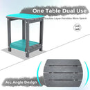 Adirondack Square Outdoor Side Table,2-Tier Storage Patio Side Table, HDPE End Tables for Backyard Pool Porch Garden Lawn(Grey) by GreenHaven Gardens