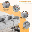 JACH Sectional Couches for Living Room, 3 Seater Cloud Sectional Couch with Deep Seat, Down Filled Modular Sofa, Covers Removeable & Washable, Sofas Furniture for Living Room, Light Grey by CozyNest Decor
