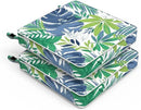 LVTXIII Patio Chair Cushions 22"x22"x3", Water-Repellent Outdoor Seat Cushions for Patio Furniture, Square Chair Pads with Ties for Home Garden Decoration, Set of 2, Islamorada Blue Green by GreenHaven Gardens