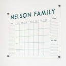 Personalized Clear Acrylic Calendar for Wall, Calendar Whiteboard for Wall, Dry Erase Wall Calendar, Wall Calendar Organizer System for Home (Block, Jade, 38"W x 26"H) by TinyTreasures Baby Boutique