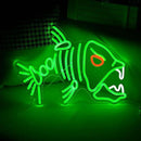 Fish Neon Sign LED Skeleton Fish Neon Light for Wall Decor Dimmable Green Fish Bones Light Up Sign for Living Room Game Room Restaurant Man Cave Art Wall Decoration (16.7 ''*12.8 '') by CozyNest Decor