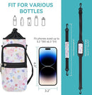 25/32/40/64oz Water Bottle Bag Holder Carrier-Insulated Crossbody Sling Case Sleeve with Strap & Pockets for Men Women Gym Cycling Travel Walking Hiking Camping by TinyTreasures Baby Boutique