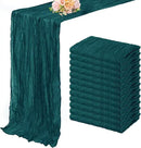 12 Pack Teal 10FT Cheesecloth Table Runner Rustic Gauze Cheese Cloth Table Runner for Wedding Bridal Baby Shower Table Decorations Boho Fabric Sheer Birthday Party Table Decor 20 x 120 Inch Long by CozyNest Decor
