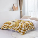 LOMAO Throw Blankets Flannel Blanket with Checkerboard Grid Pattern Soft Throw Blanket for Couch, Bed, Sofa Luxurious Warm and Cozy for All Seasons (Yellow, 60"x80") by CozyNest Decor
