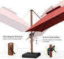 PURPLE LEAF 10ft Patio Umbrella with Base Outdoor Square Umbrellas Large Cantilever Umbrella Windproof Offset Umbrellas Heavy Duty Sun Umbrella for Garden Deck Pool Patio, Brick Red by GreenHaven Gardens