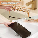 YUPER Bathroom Counter Organizer, Bathroom Organizers with Toothbrush Holder, Makeup Storage Shelf Vanity Tray Perfume Organizer, Bedroom Bar Corner Counter Storage Sink Shelf Gold by CozyNest Decor