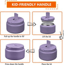 13.5oz Kids Thermos for Hot Food, Insulated Vacuum Food Jar with Buckle Lid, Stainless Steel Wide Mouth Leak Proof Insulated Lunch Container for School Picnic Travel,Purple by TinyTreasures Baby Boutique
