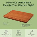 Extra Large Bamboo Cutting Board for Kitchen - 18 Inch Wood XL Cutting Boards with Juice Groove and Handles, Wooden Chopping Board for Meat, Cheese, Fruit & Vegetables (Pre Oiled, Brown) by CozyNest Decor