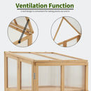 MCombo 2 Tier Foldable Cold Frame Greenhouse, Portable Wooden Greenhouse Garden Cold Frame Raised Planter Box with Shelves, 0122 (Natural) by GreenHaven Gardens