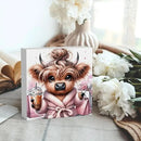 Highland Cow Winter Decor, Highland Cow Gifts for women, Highland Cow Baby Decor, Highland Cow Nursery Decor, Wooden Box Decor Sign for Home Farmhouse Office Living Room Table Shelf Tiered by CozyNest Decor