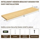 48 Inch Floating Shelves, 3D Textured Wood Grain, 48"x9.25"x1.5" Inch Deep Floating Shelves for Wall, Wooden Shelves for Bathroom, Bedroom, Living Room, Natural by CozyNest Decor