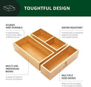 ROYAL CRAFT WOOD Luxury Bamboo Drawer Organizer Storage Box, Bin Set - Multi-Use Drawer Organizer for Kitchen, Bathroom, Office Desk, Makeup, Jewelry (3 Boxes) by CozyNest Decor