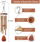 Wind Chimes for Outside, 32" Butterfly Windchime for Outdoor, Butterfly Gifts for Mom Sister, Garden Patio Gift Ideas for Women Friend Co-Worker (Golden) by CozyNest Decor