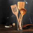 Teak Wooden Spoons for Cooking - 8Pcs Kitchen Utensils Set With Spatulas by CozyNest Decor