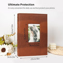 RECUTMS Photo Album with Writing Space 50 Sheets Hold 300 4x6 Photos,Leather Cover with Front Window Slip-in Picture Album for Wedding Family Baby Vacation (Brown) by TinyTreasures Baby Boutique