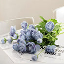 Artificial Silk Flowers Ranunculus Fake Flower 5 Pcs,Suitable for core Decoration,Wedding Floral Creation,Flower Arrangement DIY Project,Interior Decor（Blue） by CozyNest Decor