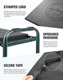 Garden Kneeler and Seat Heavy Duty, Upgraded Foldable Gardening Stool - Widened to 10" Stable Wear-resistant Prevent Knee and Back Pain, Beautiful Logo high-end 2 Large Tool Bags Gift for Women by GreenHaven Gardens