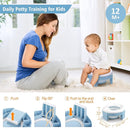 MCGMITT Potty Training Toilet Seat for Toddlers Boys Girls, Portable Baby Toilet Folding Kids Potty Chair Cover with Splash Guard for Travel, Including 3 Non-Slip Feet and Storage Bag (Blue) by TinyTreasures Baby Boutique