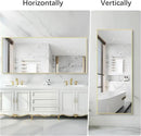 36x72inch Bathroom Mirror, Gold Rectangle Mirror with Thin Metal Frame, Large Rectangular Wall Mirrors for Bathroom, Living Roomm, Hair Salon, Big Farmehouse Mirror Hang Horizontal/Vertical by CozyNest Decor