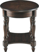 MODERION Oval End Table with Drawer, Solid Wood Sofa Side Table with Storage Shelf, Traditional Living Room Corner Table, Nightstand, Easy Assembly 28” x 22” x 24” Retro Walnut CJZ2233DC by CozyNest Decor