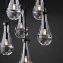 7 Light Raindrop Chandeliers, Bronze Teardrop Cluster Pendant Lights Kitchen Island, Black Dining Room Chandelier Over Table Hanging Pendant Lighting for High Ceiling, Entryway Staircase by CozyNest Decor