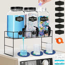 3-Pack 2.2L Glass Laundry Detergent Dispenser Set with Stand - Premium Liquid Soap Dispenser with PP Spigots, Measuring Cups, and Chalkboard Labels for Laundry Room Organization and Storage by CozyNest Decor