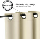 ChrisDowa Small Window Curtains for Kitchen and Bedroom - Grommet Short Thermal Insulated Room Darkening Curtains (2 Panels, Beige, 42 x 36 Inch) by CozyNest Decor