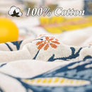 Snycler Boho Throw Blanket for Bed, 100% Organic Cotton Muslin Soft Throw-Floral Farmhouse Rustic Spring Summer Fall Decor Blanket for Couch Sofa Quilt and Gift, 60" x 80" White by CozyNest Decor