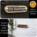 No Soliciting Brass Door Sign. Traditional Style Home Décor Wall Plaque Handmade By The Metal Foundry UK. by CozyNest Decor