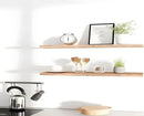 Wood Floating Shelves for Wall Decor, Rustic Wall Shelves for Bedroom Bathroom Kitchen Living Room, Set of 4 Light Walnut 48 Inch by CozyNest Decor