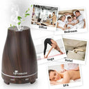 Diffuserlove Essential Oil Diffusers 200ML, Remote Control Aromatherapy Diffuser with 7 Color Lights, Auto Shut-Off for Bedroom Office Kitchen (Black Wood Grain) by CozyNest Decor