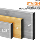 BAMEOS 4 pcs 3" High Bamboo Drawer Dividers Adjustable Drawer Organizer Expandable Drawer Organization Utensil Organizers for Kitchen Dresser Bathroom Bedroom and Office by CozyNest Decor