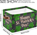 Storage Basket Happy St Patrick's Day Cube Storage Bins Organizer Bag Collapsible Closet Shelf Baskets with handle for Baby Cloth Pet Toy Book 14.2×10.2×8.3 IN by TinyTreasures Baby Boutique