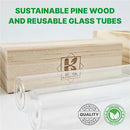 Plant Propagation Station - 3-Piece Wooden Stand with 4 Glass Test Tubes, Terrarium Vases for Plants, Hydroponic Propagation Planter for Home office Decor, Plant Lover Gift. by GreenHaven Gardens