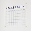 Personalized Clear Acrylic Calendar for Wall, Calendar Whiteboard for Wall, Dry Erase Wall Calendar, Wall Calendar Organizer System for Home (Block, Navy, 31"W x 23"H) by TinyTreasures Baby Boutique