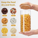 Glass Food Storage Jars with Lids[Set of 5], Perfect for Pasta, Cookies, Nuts, Coffee, Cereal, Flour, and More, Organize Your Kitchen and Pantry with these BPA-Free Glass Canisters by CozyNest Decor