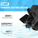 3000GPH Pond Pump - 200W Submersible Water Pump with Barrier Bag, Ultra Quiet Aquarium Pump with 33FT Power Cord for Pond, Waterfall, Fish Tank, Statuary, Hydroponic, Black by GreenHaven Gardens