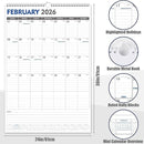GuassLee Extra Large Wall Calendar 2025, 36"x 24" Jumbo Vertical Wall Planner 2025-2026 from June 2025 to December 2026,19 Months with Julian Dates and Notes for Office School Home Teacher Planning by TinyTreasures Baby Boutique