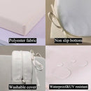17 x 17 Inch Outdoor Seat Cushions for Patio Furniture with Non Slip and Ties Waterproof & UV Resistant Round Corner Outdoor Chair Cushions Replacement Set of 2, Beige by GreenHaven Gardens